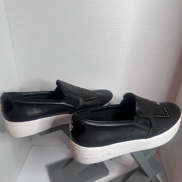 MICHAEL Michael Kors Black Slip-On Shoes with Gold Accents - Picture 7 of 7